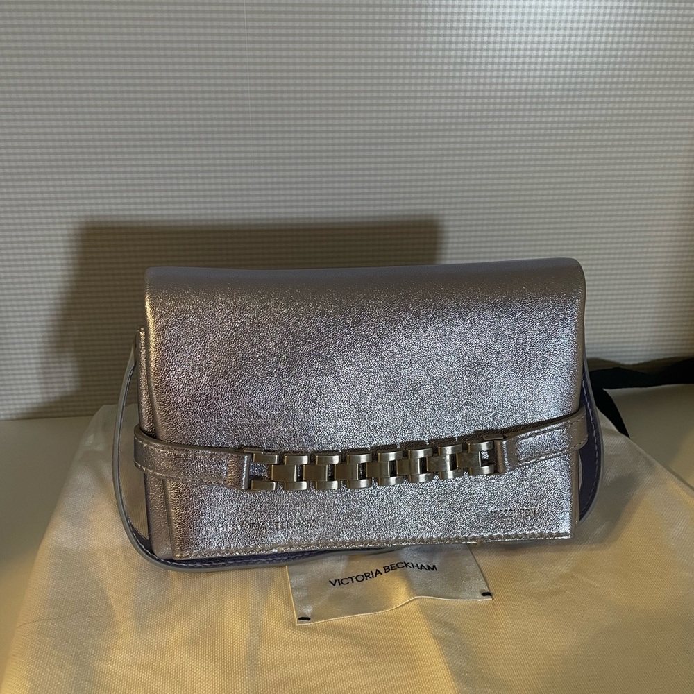 Victoria Beckham Silver Metallic Clutch